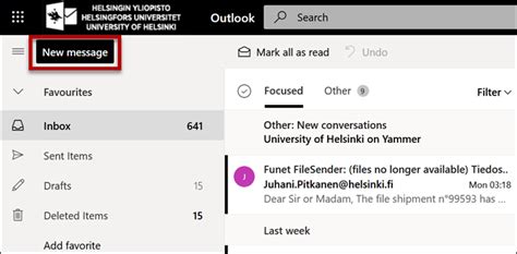 helsinki webmail|OWA (Outlook Web App): Basic use of e.